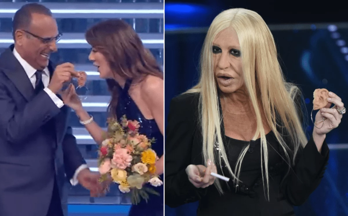 Sanremo 2026, Conti restituisce (dopo 10 anni) l’orecchio finto a Virginia Raffaele
