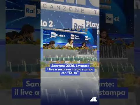 Sanremo 2026, Levante: il live a sorpresa in sala stampa con “Sei tu”