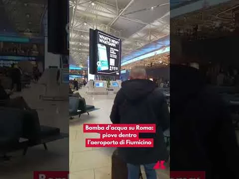 Bomba d’acqua su Roma: piove dentro l’aeroporto di Fiumicino