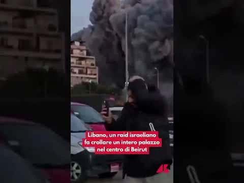 Libano, un raid israeliano fa crollare un intero palazzo nel centro di Beirut