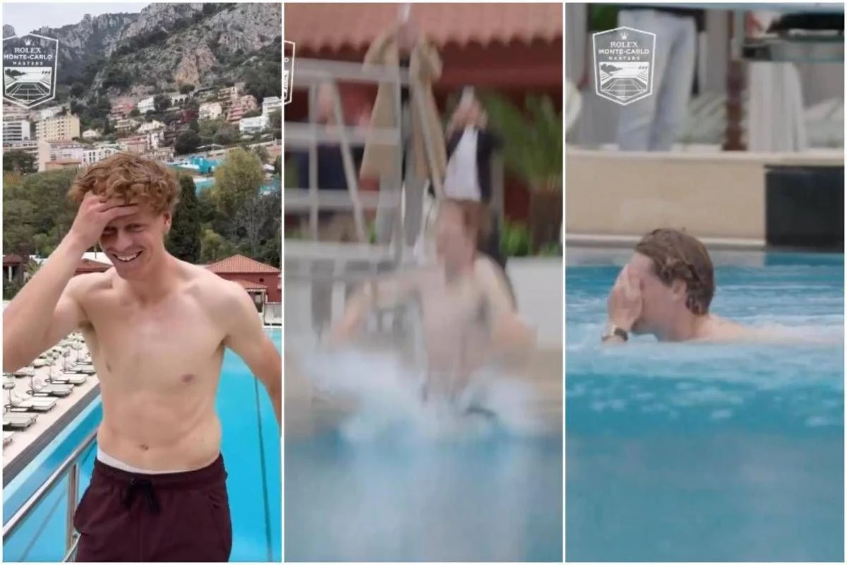 Sinner, festa a Montecarlo con… tuffo in piscina