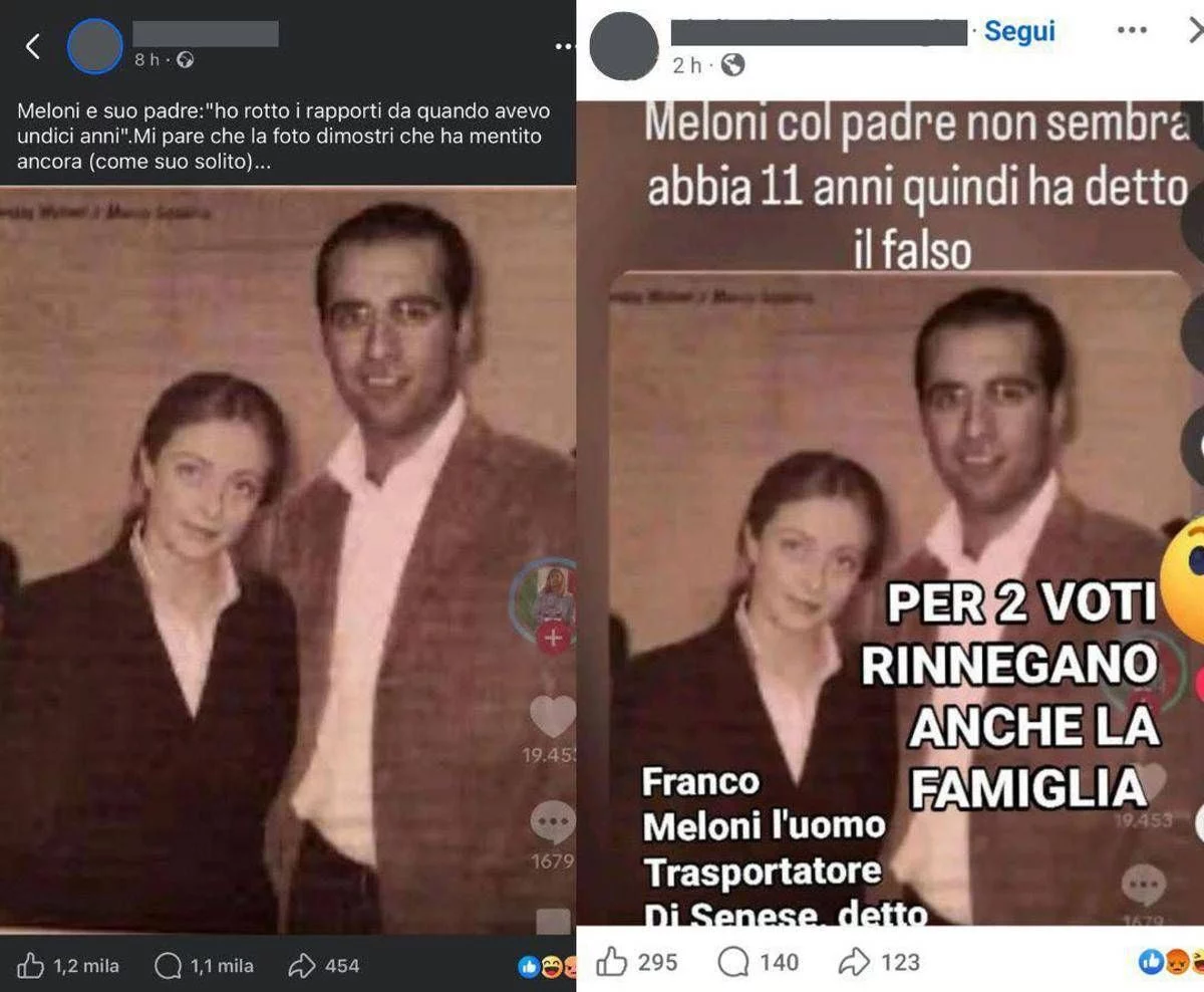 Sul web foto Meloni con il ‘padre’, Squarta (FdI): “È falso quell’uomo sono io”