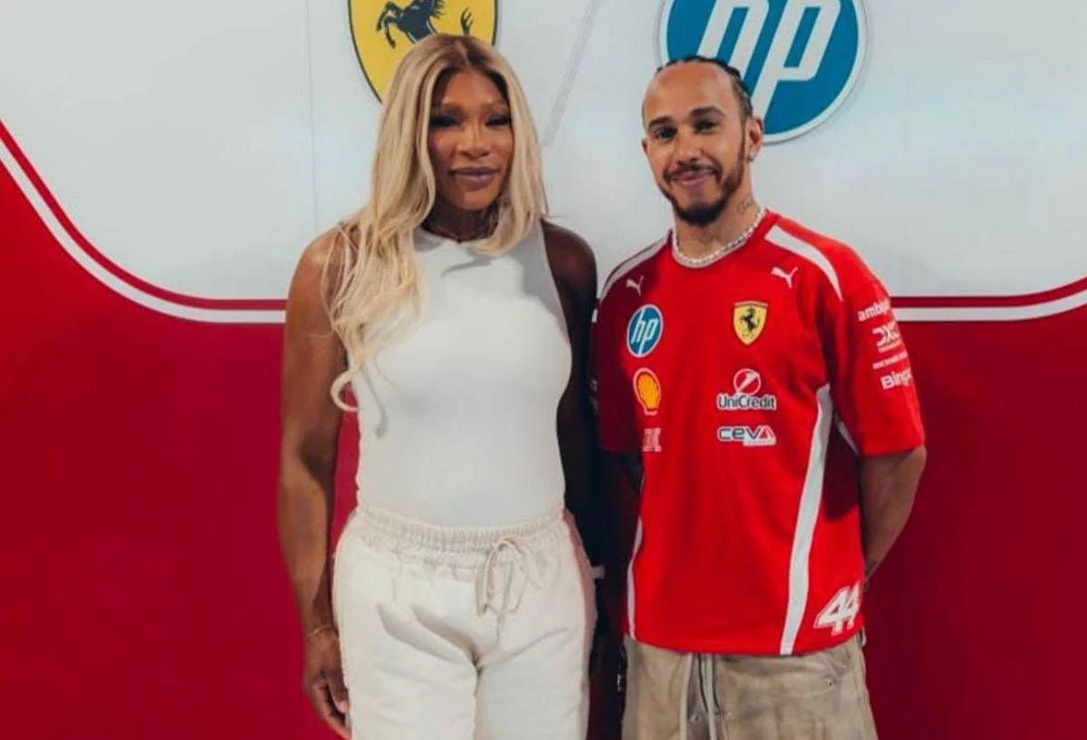 Gp Miami, Serena Williams nel box Ferrari con Hamilton e Leclerc: “Sono venuta a salutare i miei amici”