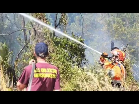 Incendio a Castel Porziano, Canadair in azione a Ostia