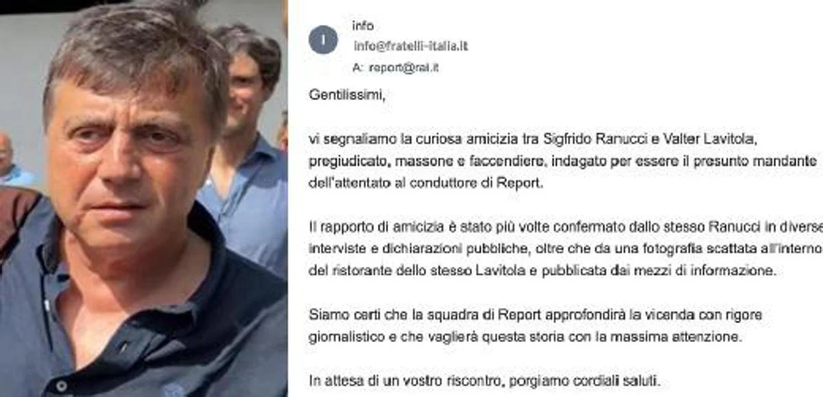 Ranucci, Fratelli d’Italia scrive a Report: “Segnaliamo curiosa amicizia con Lavitola”